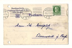 1917 Bajor hosszú címzéses üzleti reklám megrendelő lap DR Német Nürnberg KIÁRUSÍTÁS 1 forintról