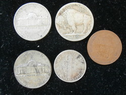Régi USA érmék 5 db