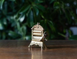 Miniatűr réz / bronz mángorló - bababútor, babaházi kiegészítő - vintage mosóeszköz, ruhafacsaró