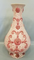 Antik nagyméretű gyönyörű Zsolnay rózsaszín váza
