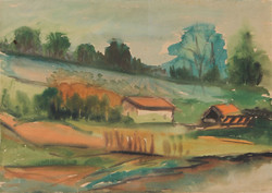 István Szathmáry: landscape, 1977