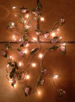 Silk roses, pink, new, beautiful Christmas tree light garland, recommend!