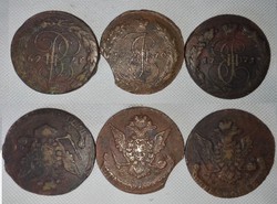 II. Nagy Katalin idejéből származó érmék (három  darab  jo álapotú.lott