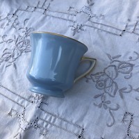 Bohemia Czechoslovakia aranyozott belsejű kis kék mokkás csésze