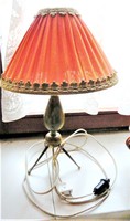   alabástrom asztali lámpa Narancspiros selyem lámpaernyővel 