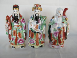 A három keleti bölcs Luk Fuk és Sau nagy méretű porcelán figurák