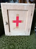 Vintage elsősegély egészségügyi fali szekrényke - orvosi gyógyszeres szekrényke