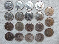 19 darab ezüst Liberty 1/2 dollár LOT !  