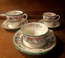 Antik angol Copeland Spode fajansz teás, csokis és mokkás csésze szett
