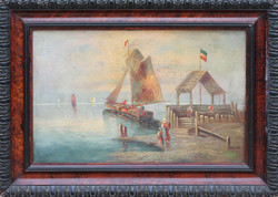 Kaufmann, Carl: Harbor with boats