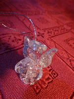 Polished glass angel, Christmas tree ornament, height 3.3 cm. He has!
