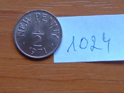 GUERNSEY 1/2 NEW PENNY 1971 #1024