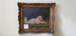 Gyönyörű cicás Boleradszky festmény