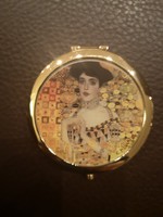 Jó minőségű Goebel aranyozott pipere tükör Gustav Klimt - Adele, új