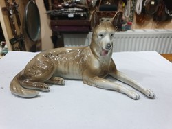 Régi német porcelán kutya figura 