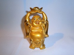 Különleges Buddha szobor arany festéssel 11 cm magas, súlyos darab