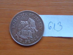 JERSEY 2 PENCE 1988  L'Hermitage  90-70% Réz, 10-30% Cink  #613
