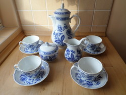 Tirschenreuth Bavaria hagymamintás porcelán teás-kávés készlet 4 személyre