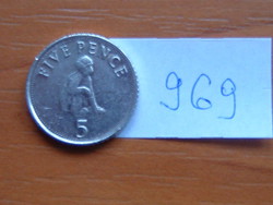 GIBRALTÁR 5 PENCE 2007 Berber makákó  méret: 18 mm  #969