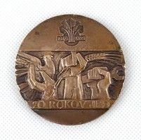 1C899 Csehszlovák bronz emlékplakett : 20 éves a JRD