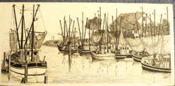 W. Tiemann, Kikötőt ábrázoló rézkarc