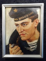 Military sailor portrait oil painting