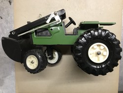 Retro plate toy work machine front loader tractor