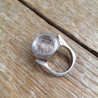 Modernista kézműves ezüst gyűrű 