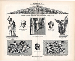 Szobrászat IV., VI., V., egyszínű nyomat 1905, német nyelvű, eredeti, szobor, görög, római, Olympia