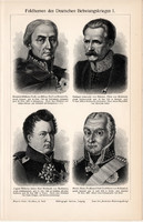 Német háború hadvezérei 1813 - 1815 I., II., egyszín nyomat 1904, német, eredeti, Bürow, Wittenberg