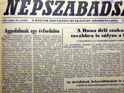1965 június 26  /  NÉPSZABADSÁG  /  Régi ÚJSÁGOK KÉPREGÉNYEK MAGAZINOK Ssz.:  14877