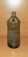 Antik feliratos füstszínű szódásüveg 0,7 literes Molnár Gábor Vécs