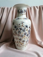 Gyönyörű nagy méretű búzavirág mintás Zsolnay váza