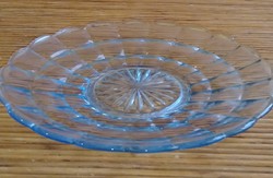 Halvány kék  üveg , antik ,art deco süteményes tál , tányér, kínáló, asztalközép