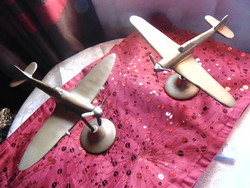 Világháborús repülőgép modellek rézből - 2 db 