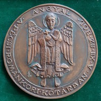 Soltra Elemér: Angyal 1999, bronz plakett