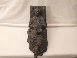 1,-Ft Somogyi Árpád hatalmas ritka fekete terrakotta szobor
