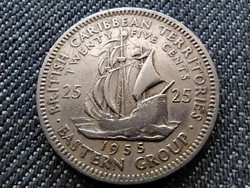 Kelet-karibi Államok Szervezete Golden Hind Drake hajója 25 cent 1955 (id29899)