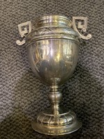 Ezüstüzött fém urna váza