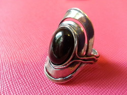 Didae izraeli ezüst onix gyűrű 57-es
