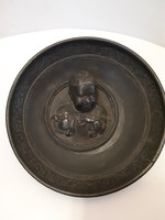 HERCULES (Heracles) fighting snakes antique metal decorative plate with mythological scene
