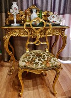 Gilded Viennese baroque women's desk with chair