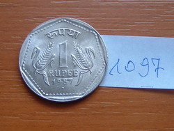 INDIA 1 RÚPIA 1987 (B) diamond (B, Mumbai, Bombay) #1097