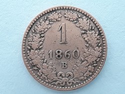 Ausztria 1 Krajcár 1860 B veret - 1860 1 krajcár fémpénz érme eladó