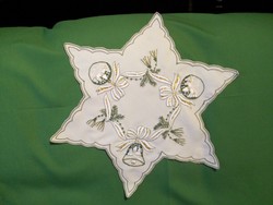 Hanukkah holiday of light, embroidered star of David tablecloth