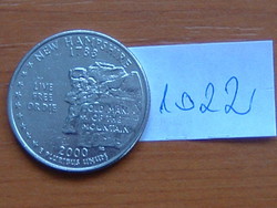 USA 25 CENT 1/4 DOLLÁR 2000 / D D (Denver Mint) NEW HAMPSHIRE   #1022