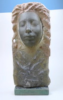 Budveszel Gyula - Alvó leány - üveg relief