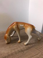 Hollóházi porcelán art deco vizsla kutya 
