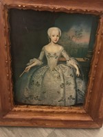 Marie Antoinette nyomat fa keretben