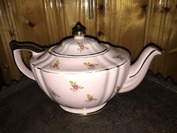 Sadler England angol porcelán kiöntő kanna teás kanna vintage rózsaszín rózsa mintás